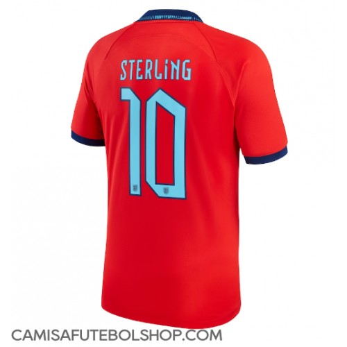 Camisa de time de futebol Inglaterra Raheem Sterling #10 Replicas 2º Equipamento Mundo 2022 Manga Curta